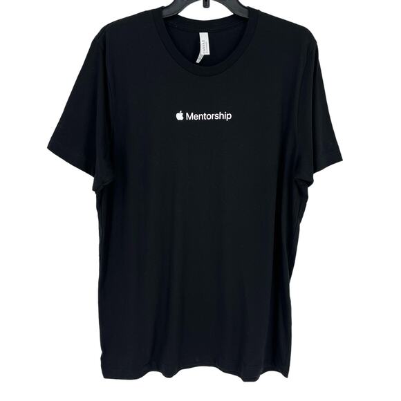 Apple Mentorship Employee T Shirt Mens Size Large Black White Chest Print - Picture 1 of 5